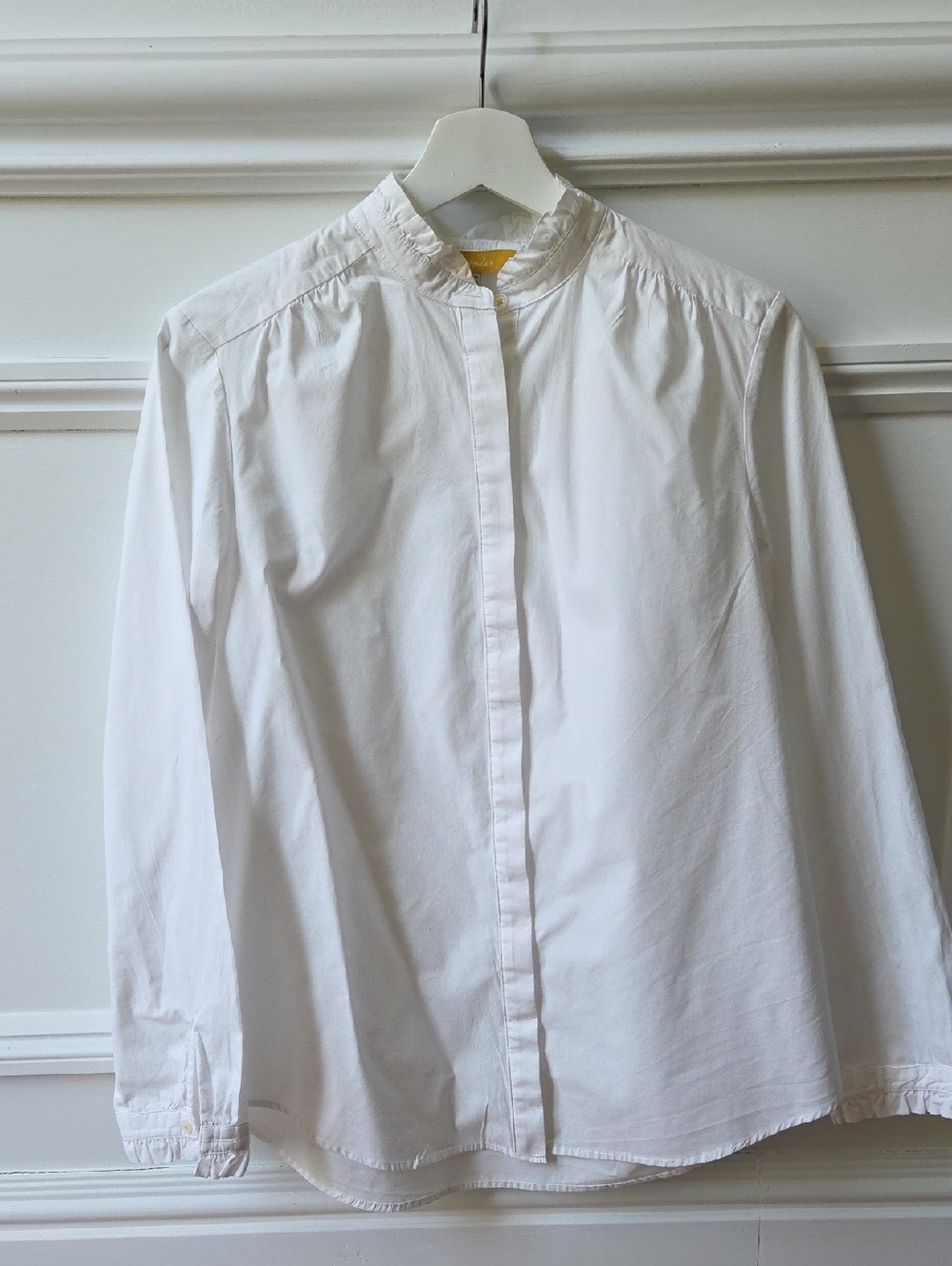 Joules White Cotton Ruffle Blouse
